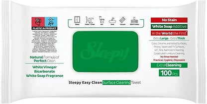 Sleepy Easy Clean Reinigungstücher Grün – Seifenduft – 6x100 Tücher (600 Blatt) – Oberflächenreinigung mit Farbkraft & Frische – starke Putztücher für Küche, Bad & Haushalt