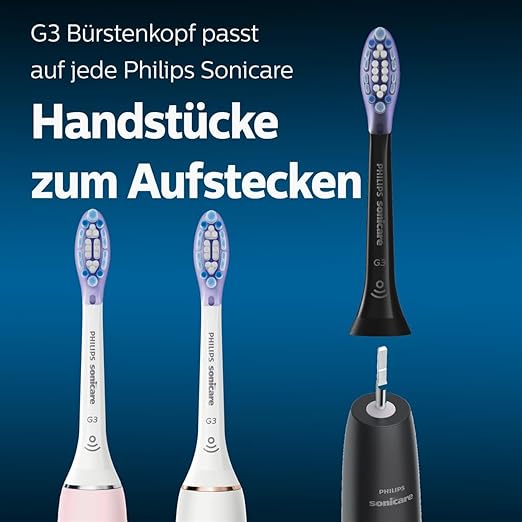 Philips Sonicare  G3 Premium Gum Care Standard Schallzahnbürstenköpfe - 4er-Pack in Schwarz (Modell HX9054/33)