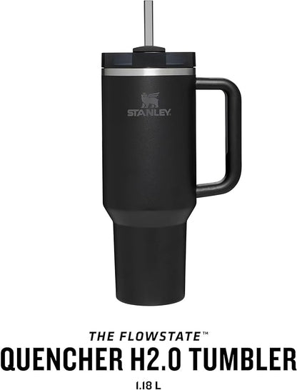 Stanley Quencher H2.0 1.2L Black – Thermobecher mit Strohhalm, Edelstahl