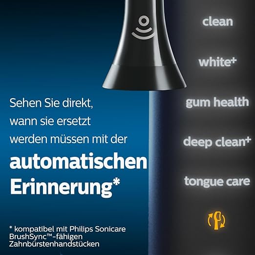 Philips Sonicare  G3 Premium Gum Care Standard Schallzahnbürstenköpfe - 4er-Pack in Schwarz (Modell HX9054/33)