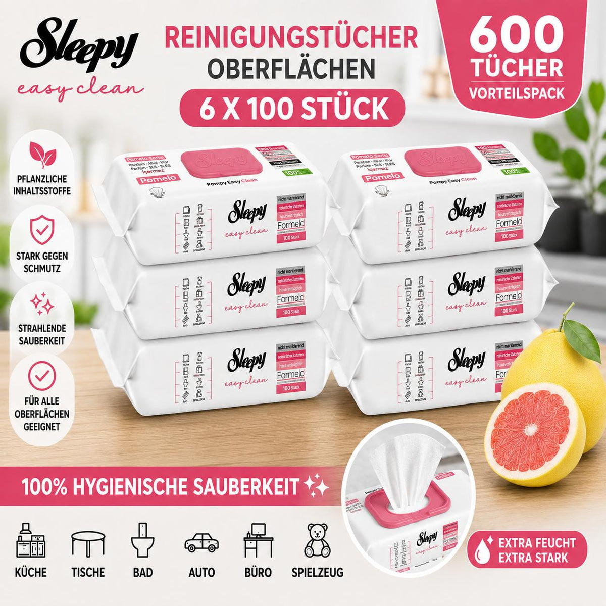 Sleepy Easy Clean Pomelo 6x100