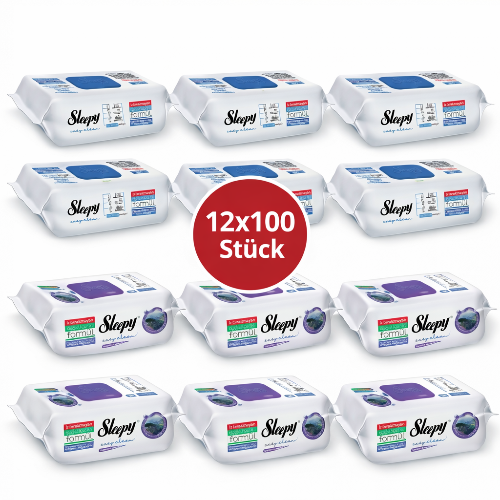 Sleepy Easy Clean Oberflächenreinigungstücher – 6x100 Montain + 6x100 Blau | Schnelle Pflege