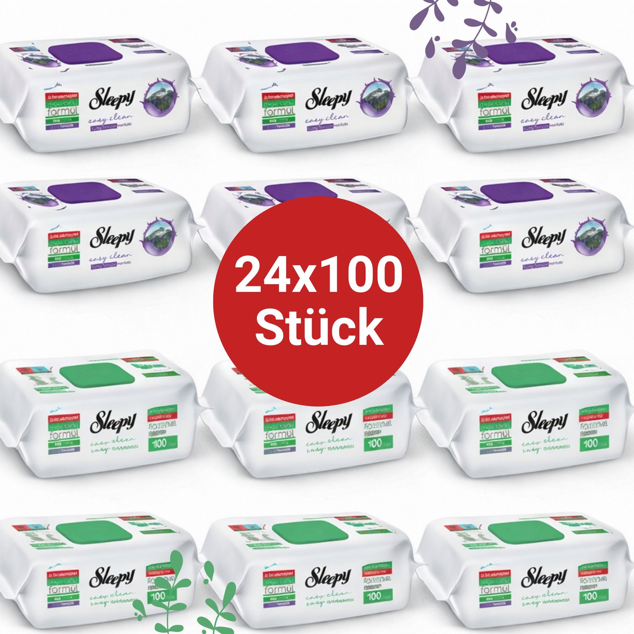 Sleepy Easy Clean Oberflächenreinigungstücher – 12x100 Orchidee + 12x100 White Soap | Kalklöser