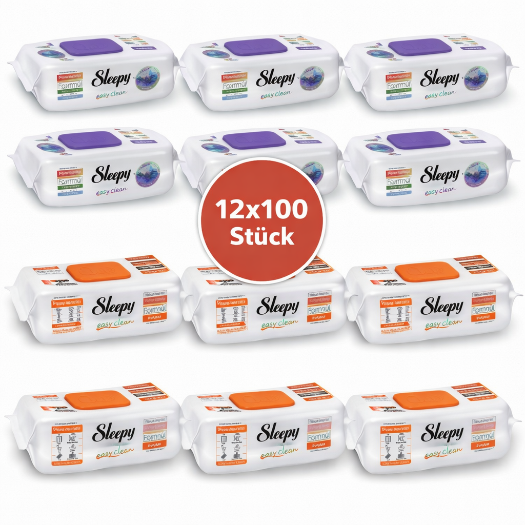 Sleepy Easy Clean Oberflächenreinigungstücher – 6x100 Montain + 6x100 Orange | Haushaltswaren