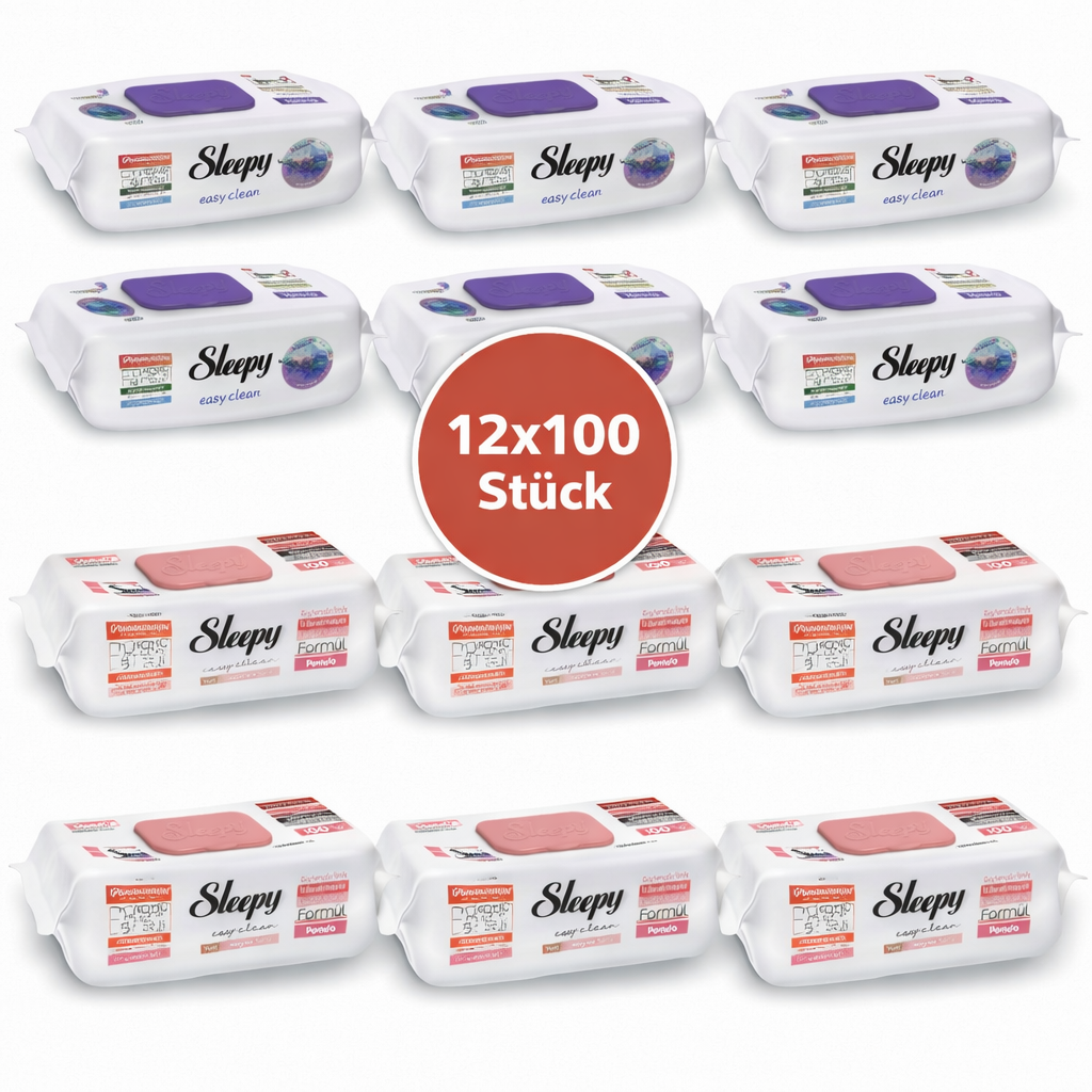 Sleepy Easy Clean Oberflächenreinigungstücher – 6x100 Montain + 6x100 Pomelo | Großverbraucher