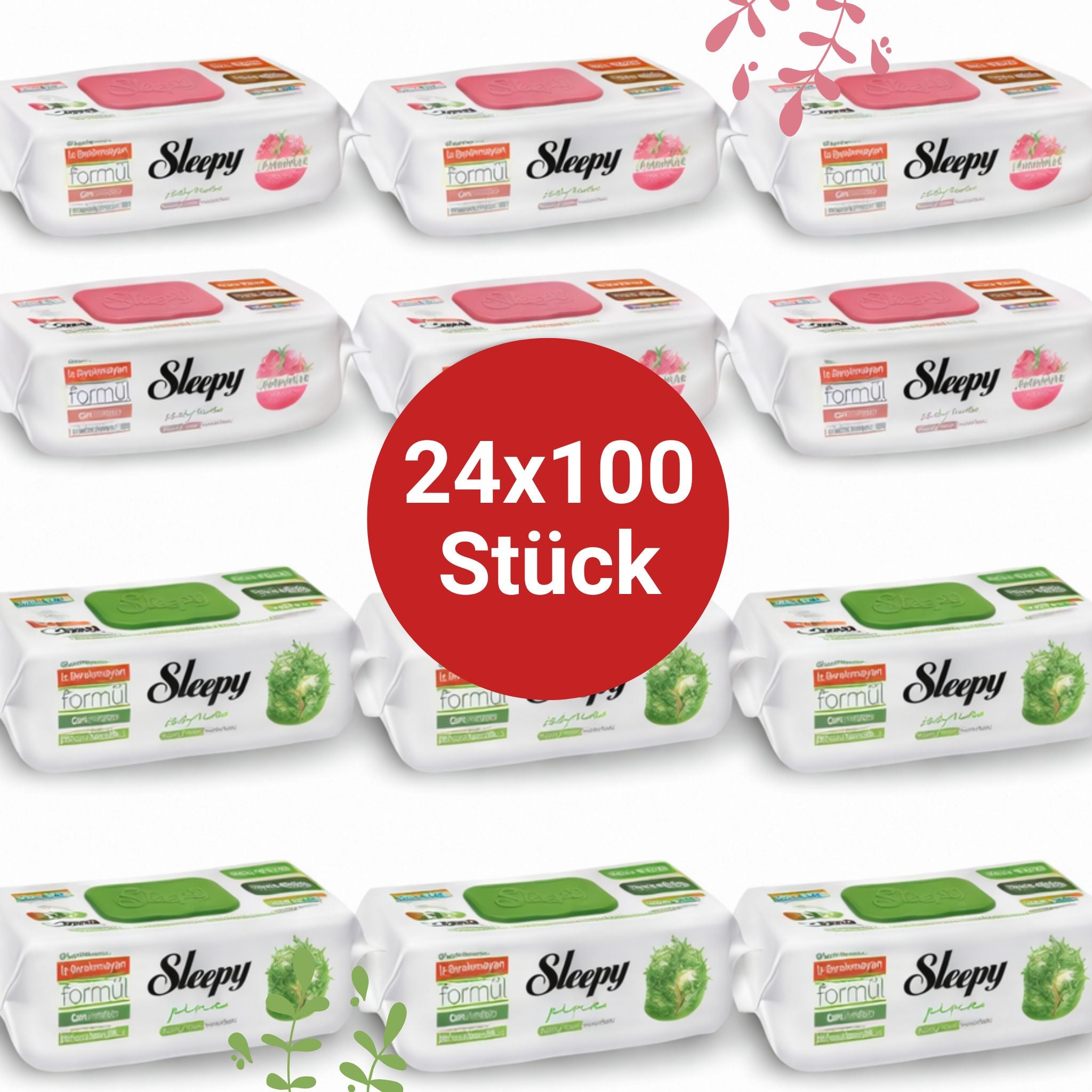 Sleepy Easy Clean Oberflächenreinigungstücher – 12x100 Pine + 12x100 Pomelo | Büro Reinigung