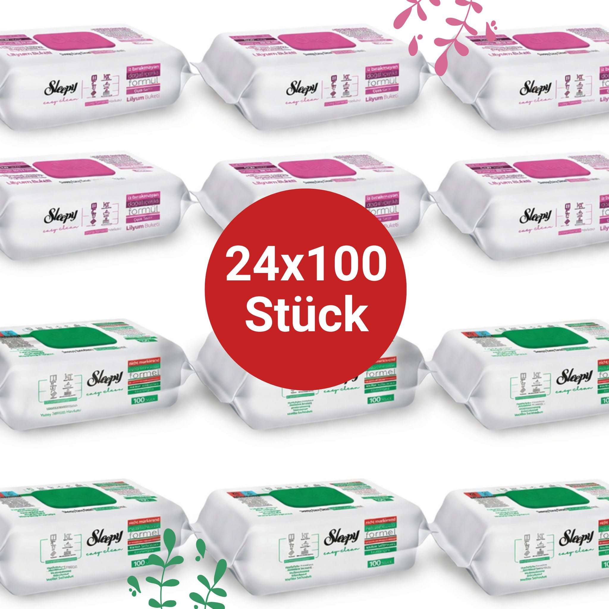 Sleepy Easy Clean Oberflächenreinigungstücher – 12x100 Lilium + 12x100 White Soap | Ohne Schrubben