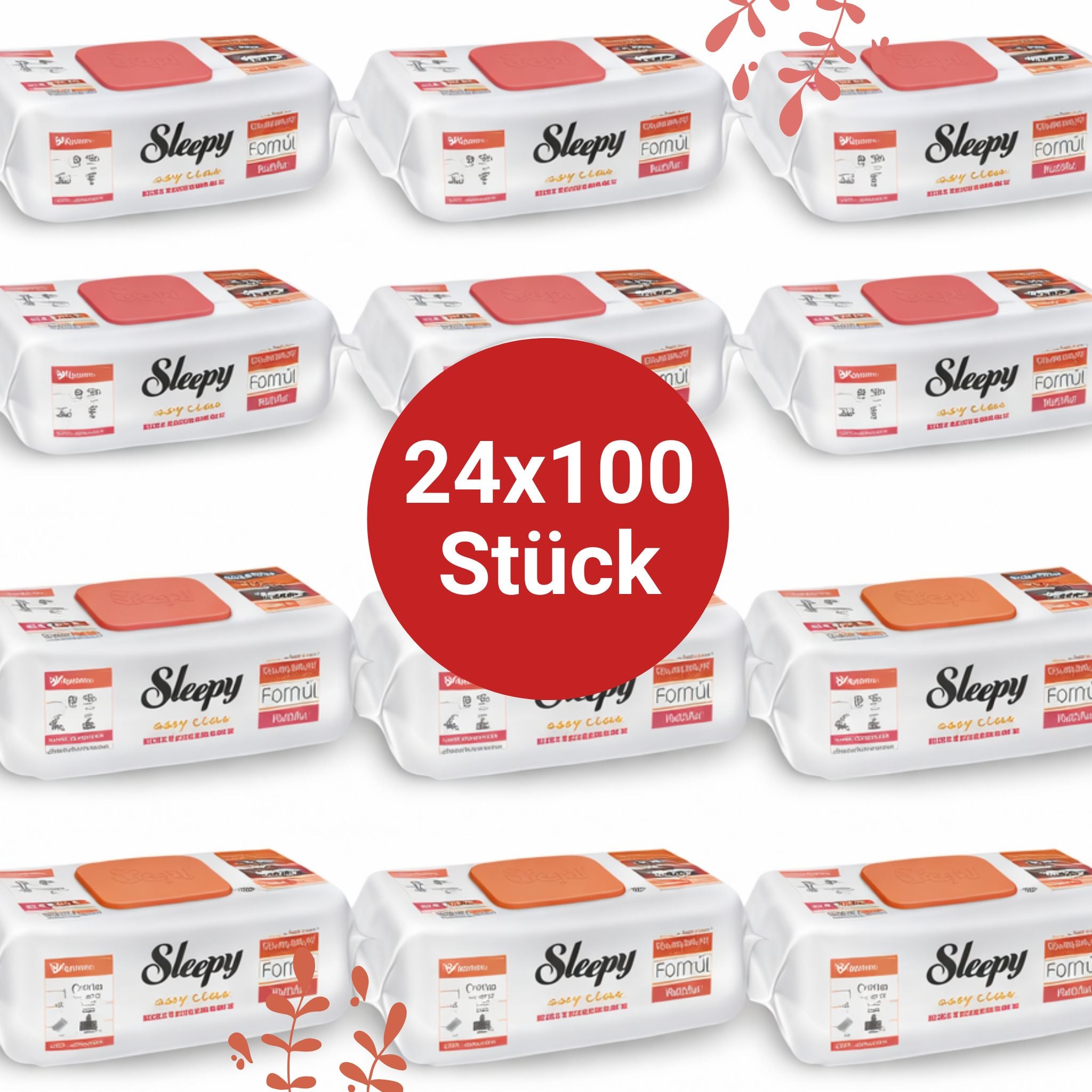 Sleepy Easy Clean Oberflächenreinigungstücher – 12x100 Kirsche + 12x100 Orange | Haushaltswaren