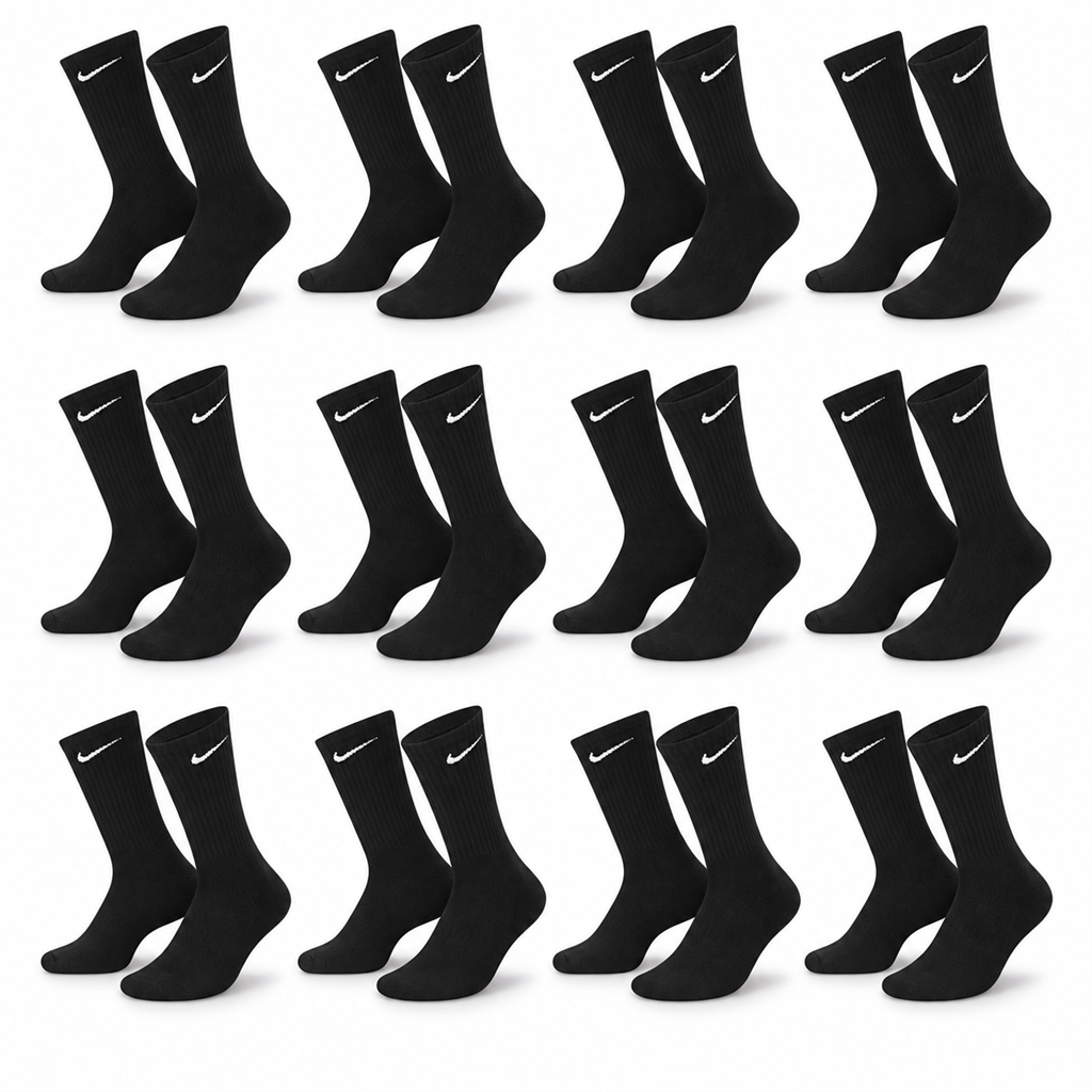Nike Socken Schwarz M 38-42 - 12 Paar (2 x 6 Paar)
