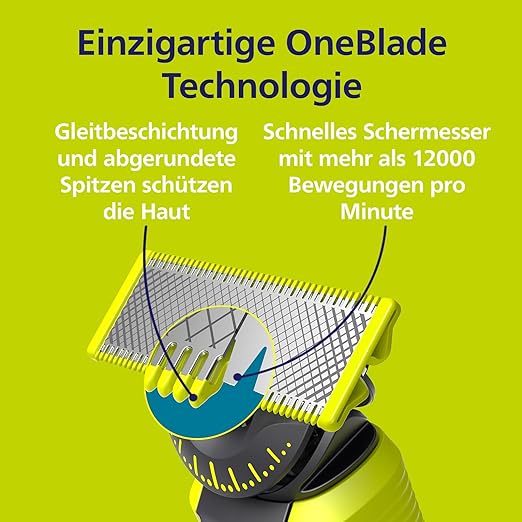 Philips OneBlade Ersatzklingen QP250/50 – 5x Klingen für Gesicht & Körper