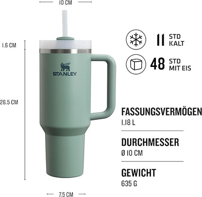 Stanley Quencher H2.0 1.2L Shale – Thermobecher mit Strohhalm, Edelstahl