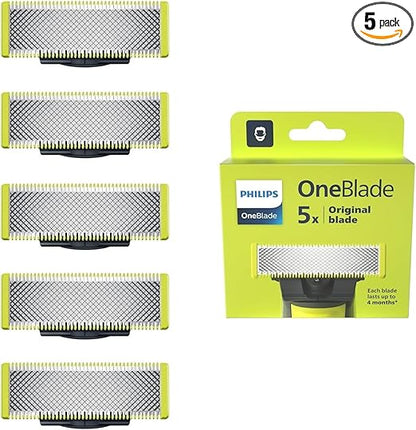 Philips OneBlade Ersatzklingen QP250/50 – 5x Original Klingen für Gesicht & Körper