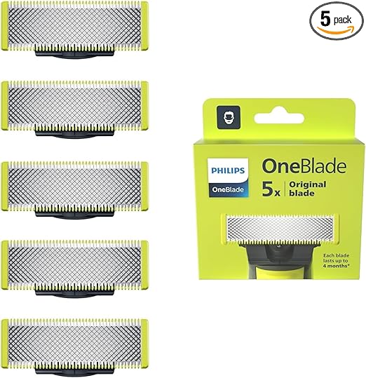 Philips OneBlade Ersatzklingen QP250/50 – 5x Klingen für Gesicht & Körper