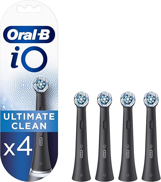 Oral-B iO Ultimate Clean Aufsteckbürsten – 4 Stück Ersatzbürsten Schwarz