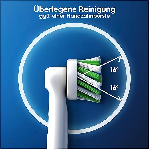 Oral-B CrossAction Aufsteckbürsten für elektrische Zahnbürste, 10 Stück, ganzheitliche Mundreinigung mit CleanMaximiser-Borsten, Zahnbürstenaufsatz für Oral-B Zahnbürsten