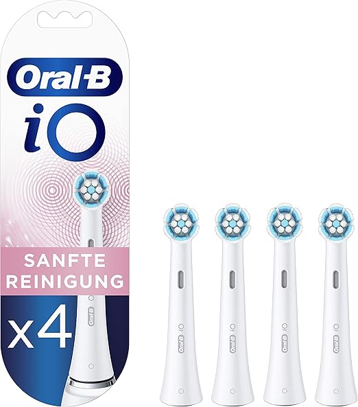 Oral-B iO Gentle Care Aufsteckbürsten – 4 Stück Ersatzbürsten Weiß