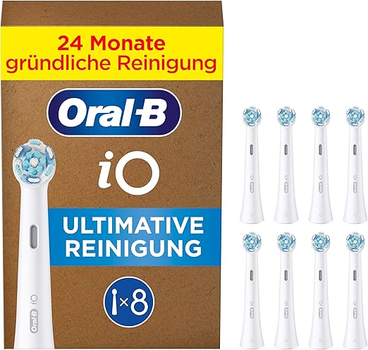Oral-B iO Ultimate Clean Aufsteckbürsten – 8 Stück Ersatzbürsten Weiß