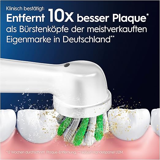 Oral-B Pro CrossAction Aufsteckbürsten für Elektrische Zahnbürste  Überlegene Zahnreinigung, Ersatzbürsten mit Innovativen X-Borsten, Zahnbürstenaufsatz  Weiß, 8 Stück