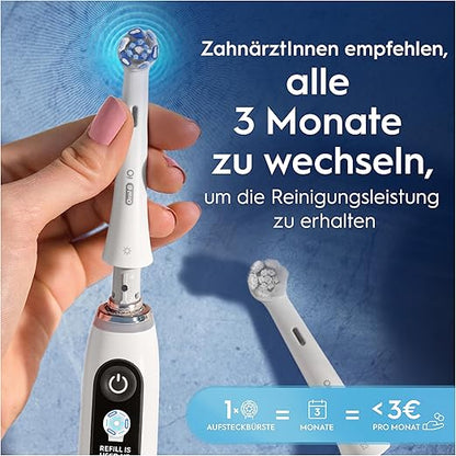 Oral-B iO Ultimate Clean Aufsteckbürsten – 8 Stück Ersatzbürsten Weiß