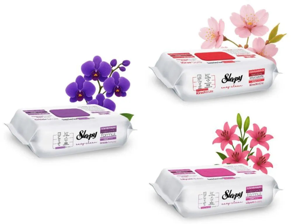 Sleepy Easy Clean Mixset 3x100 Stück Lila,Pink,Rot