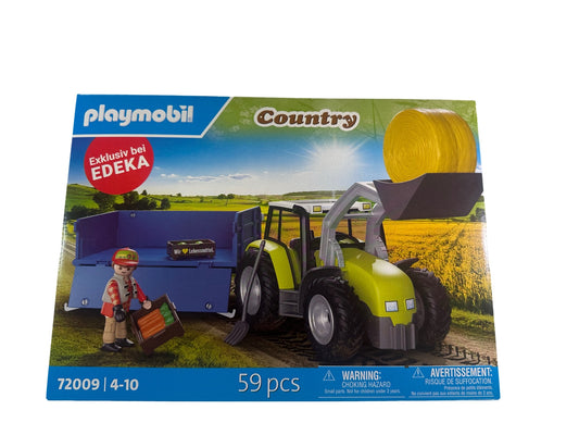 PLAYMOBIL Country 72009 Traktor mit Anhänger & Heuballen – Edeka Exklusiv