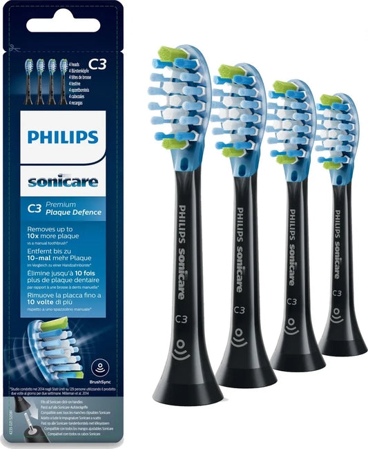 Philips Sonicare C3 Premium Plaque Defence Bürstenköpfe – 4er Pack Schwarz HX9044/33