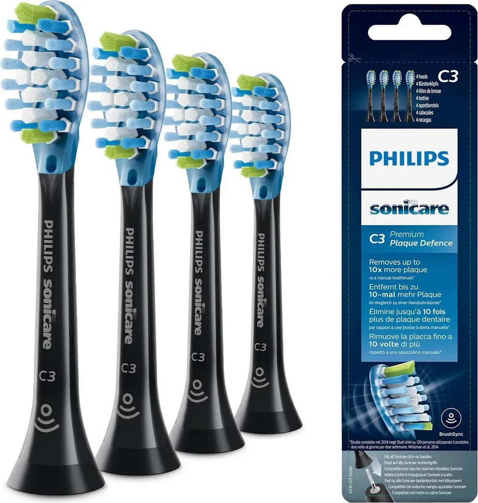 Philips Sonicare C3 Premium Plaque Defence Bürstenköpfe – 4er Pack Schwarz HX9044/33