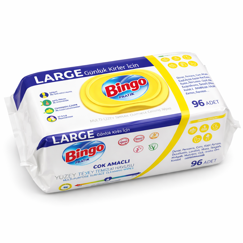 Bingo Feuchttücher Mix Set 6x96 Blatt – 6 Düfte – Mehrzweck Reinigungstücher Vorteilspack