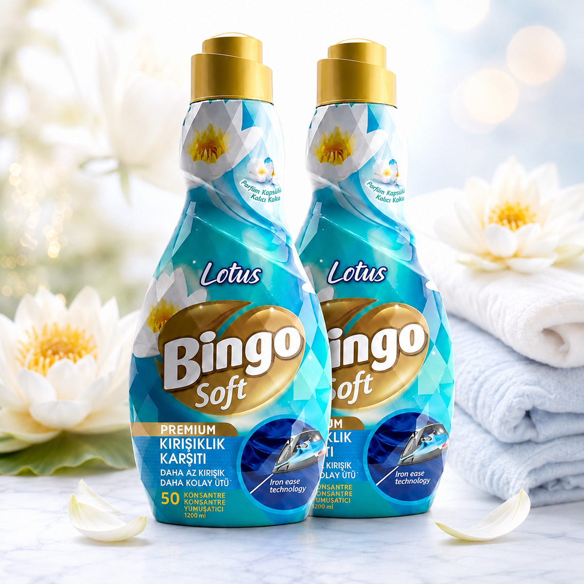 Bingo Soft Premium Weichspüler Lotus 2x 1200 ml
