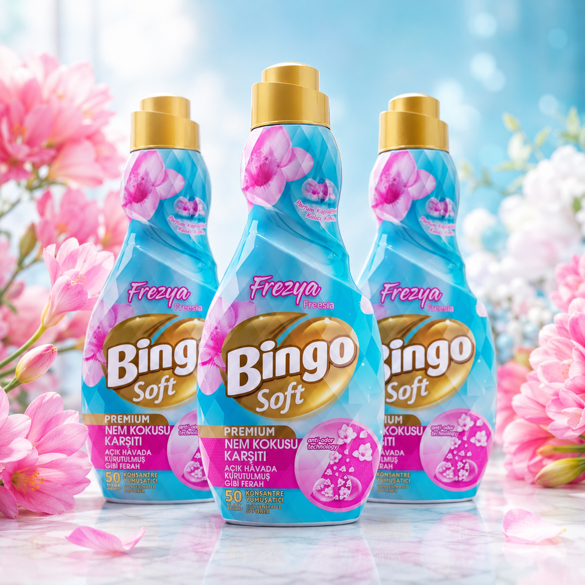 Bingo Soft Premium Weichspüler Frezya 3x 1200 ml