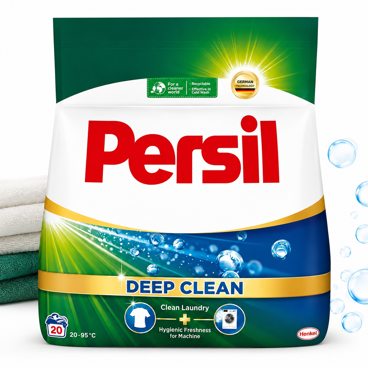 Persil Deep Clean Regular Waschpulver 1,1kg – Persil Deep Clean Waschpulver für Waschmaschine, saubere Wäsche, Fleckenentfernung, Tiefenreinheit, frischen Duft, Color & Universal, Haushalt & Vorrat