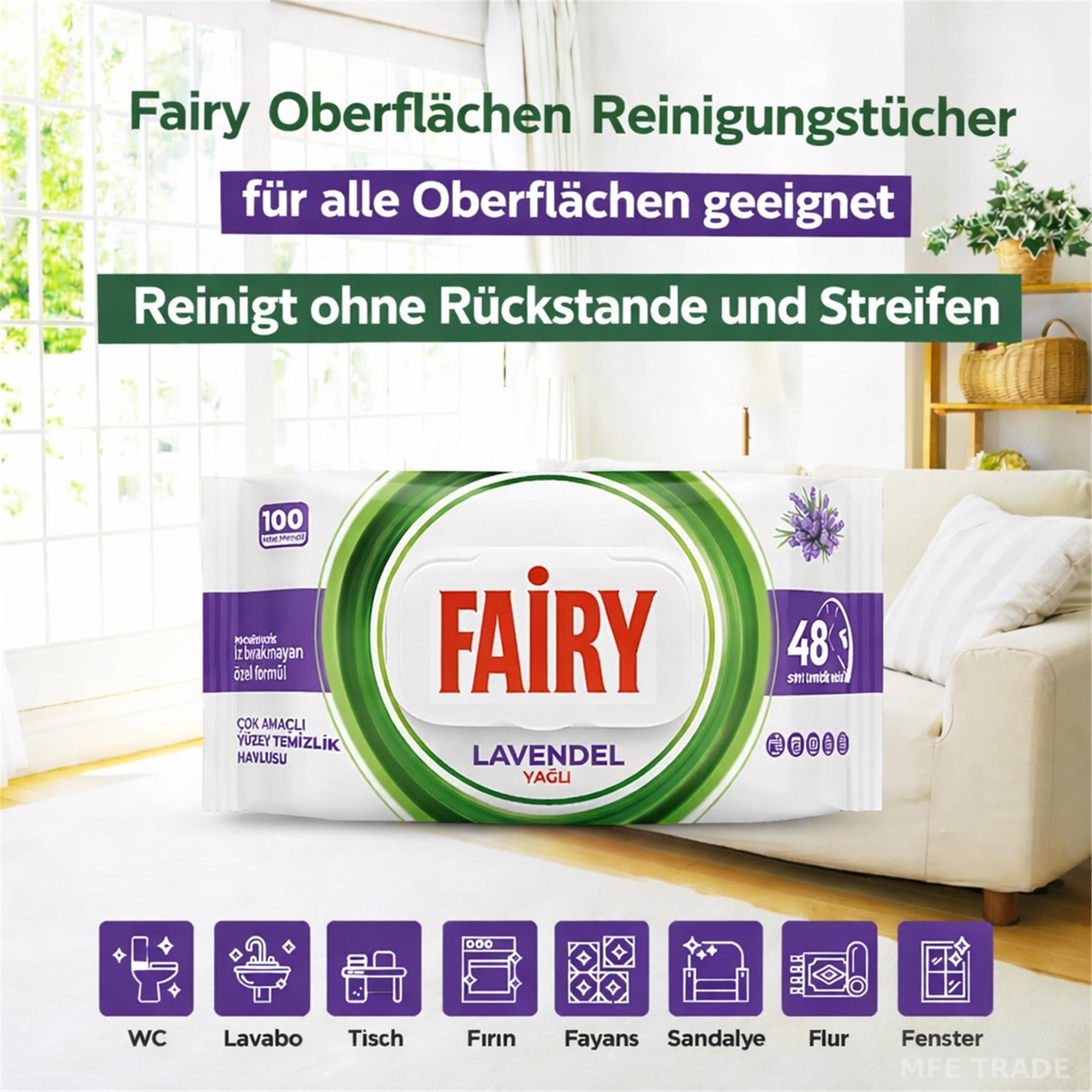 Fairy Oberflächenreinigungstücher Lavendel 6er