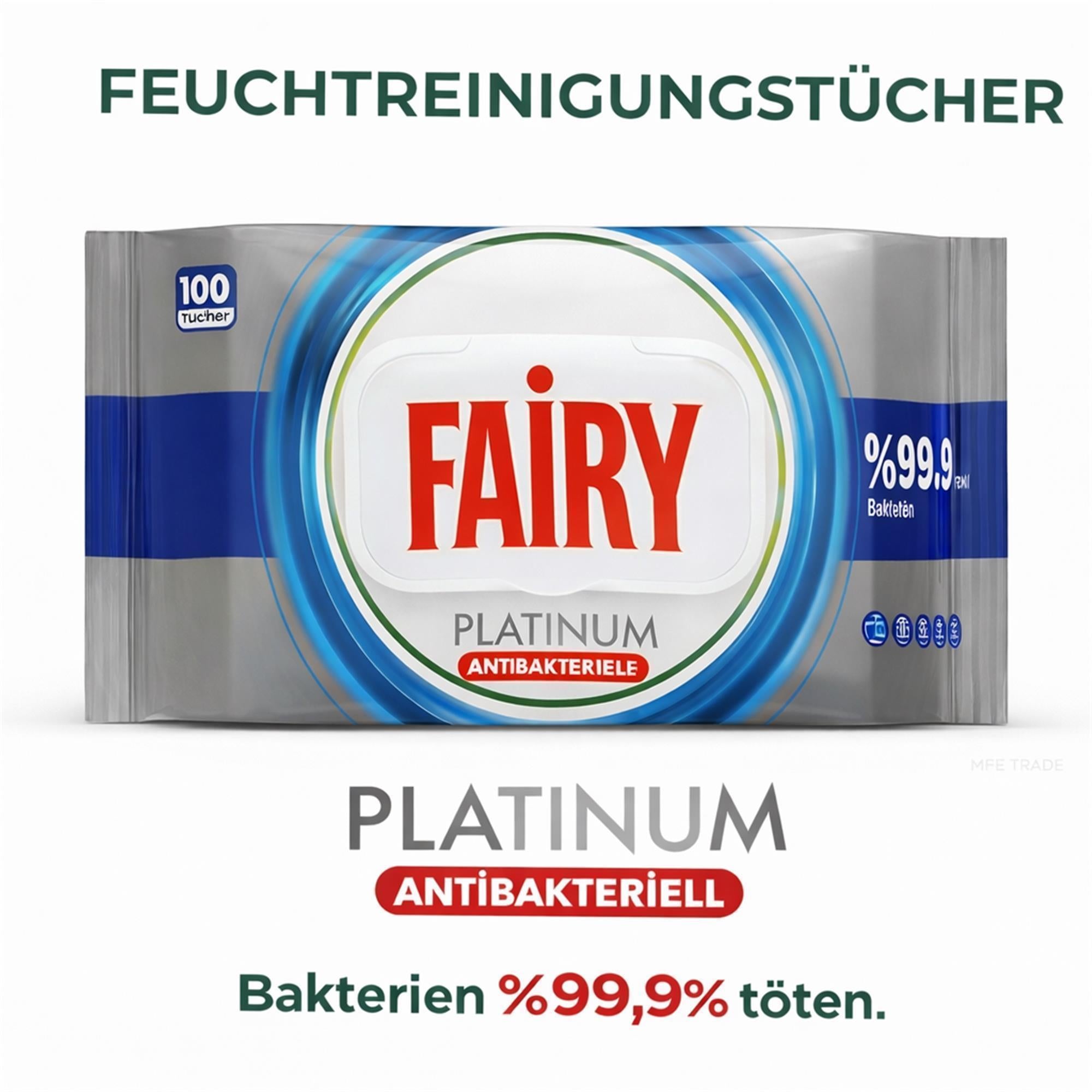 Fairy Oberflächenreinigungstücher Platinum Antibacterial 6er