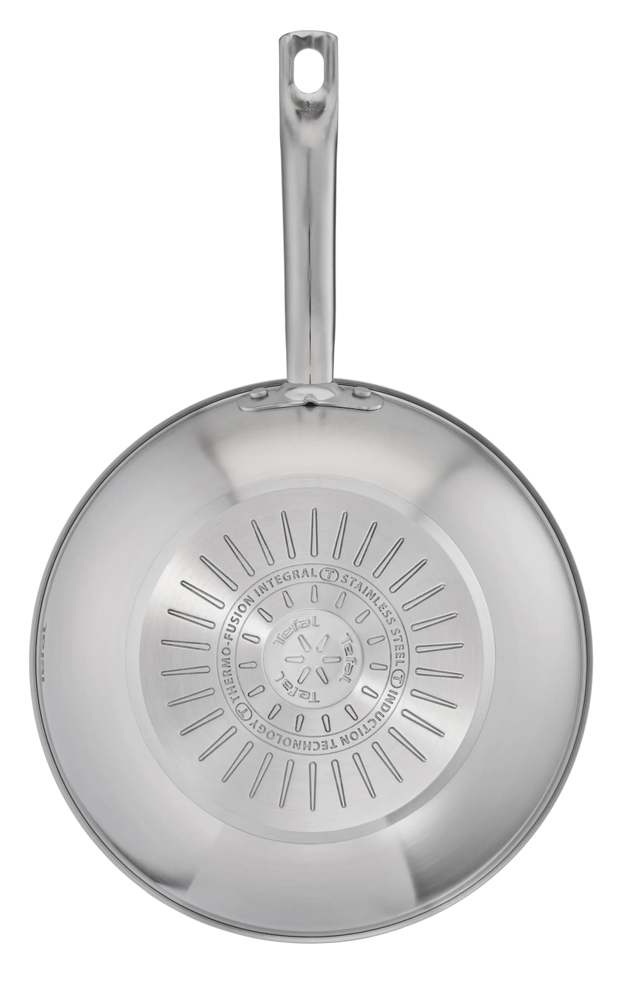 Tefal Virtuoso Wokpfanne Induktion 28 cm, unversiegelt, gebürstetes Finish, backofengeeignet bis zu 250°C, für alle gänigen Herdarten geeignet, hochwertiger Premium-Edelstahl, E49219
