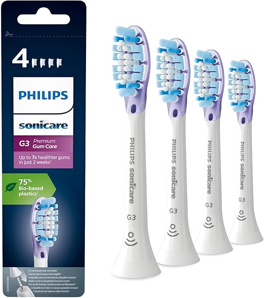 Philips Sonicare G3 Premium Gum Care Standard Schallzahnbürstenköpfe - 4er-Pack in Weiß (Modell HX9054/17)