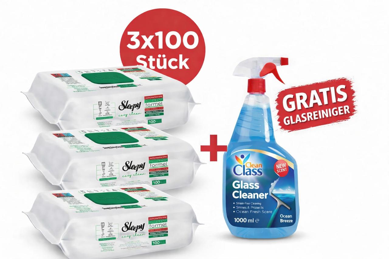 Sleepy Oberflächenreinigungstücher White Soap 3er  + Reiniger