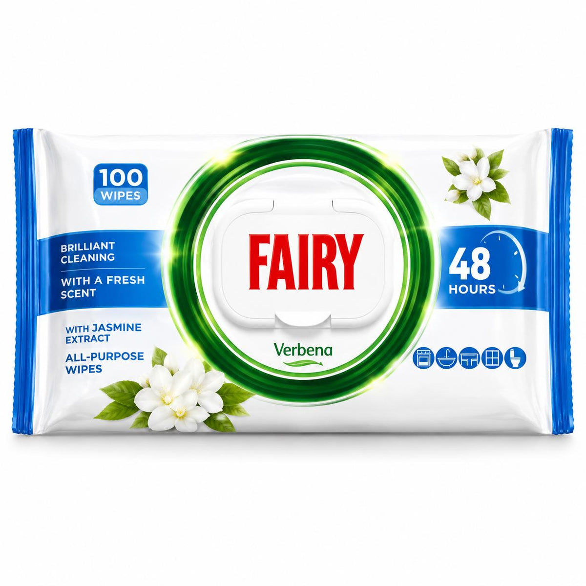 FAIRY Oberflächen-Reinigungstücher Jasmin – 3er Set, 3 x 100 Tücher