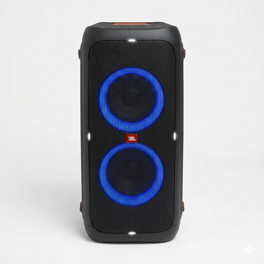 JBL PartyBox 310 Bluetooth Lautsprecher Schwarz – Mobile Partybox mit Akku, Rollen & Lichteffekten
