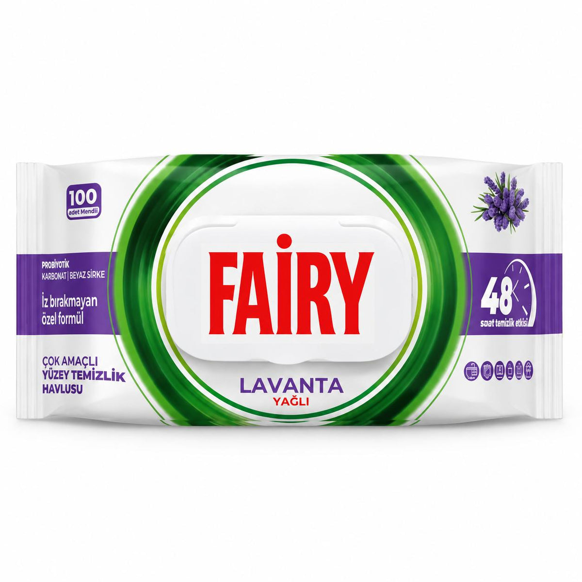 FAIRY Oberflächen-Reinigungstücher Lavendel – 3er Set, 3 x 100 Tücher