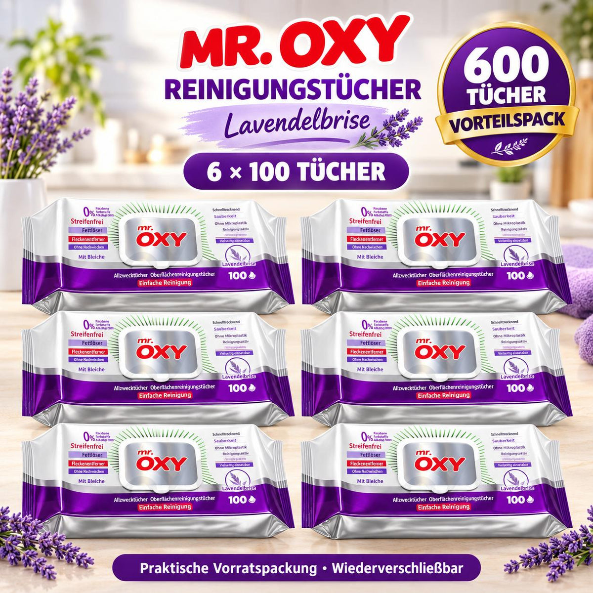 Mr Oxy Oberflächen-Reinigungstücher