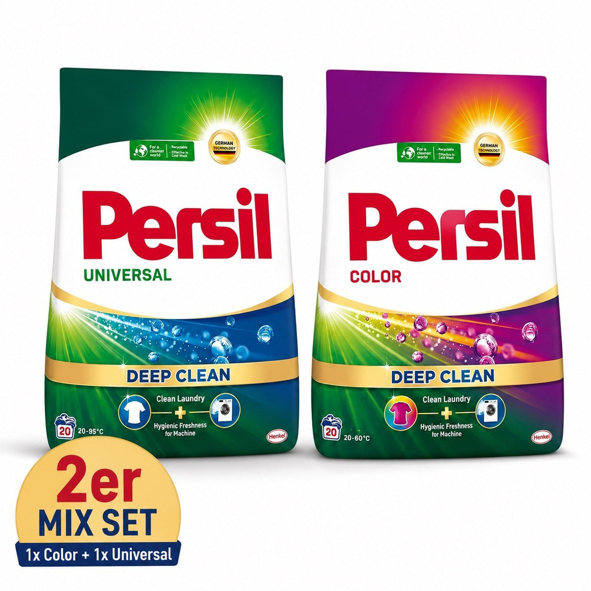 Persil Waschpulver Mix 2er Set – 1x Color + 1x Universal 1100 g – Waschmittel
