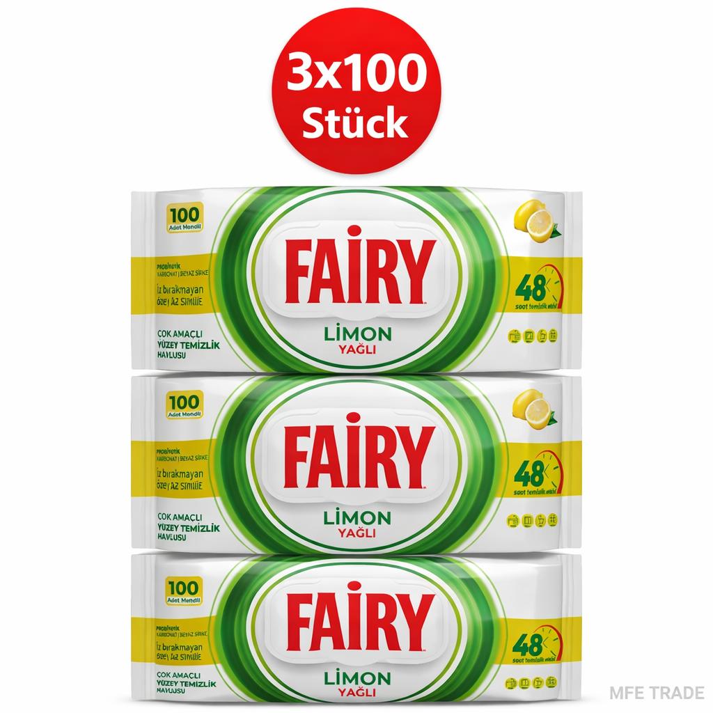 Fairy Oberflächenreinigungstücher Zitrone 3er