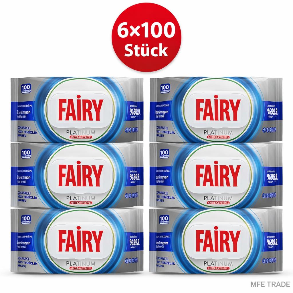 Fairy Oberflächenreinigungstücher Platinum Antibacterial 6er