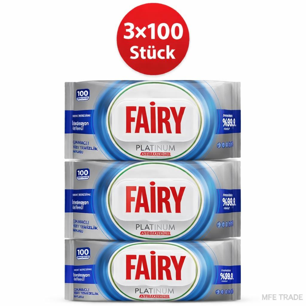 Fairy Oberflächenreinigungstücher Platinum Antibacterial 3er
