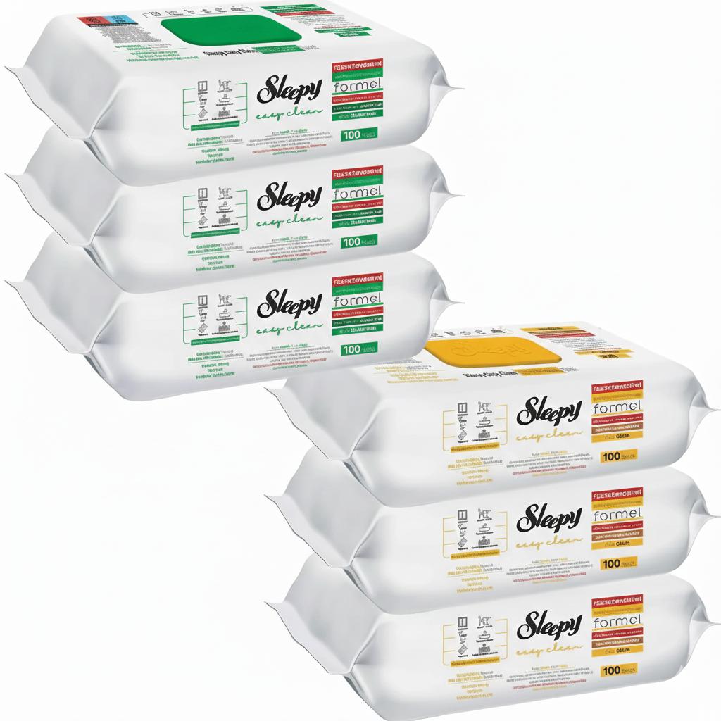 Sleepy Easy Clean Feuchttücher 3x Grün + 3x Gelb