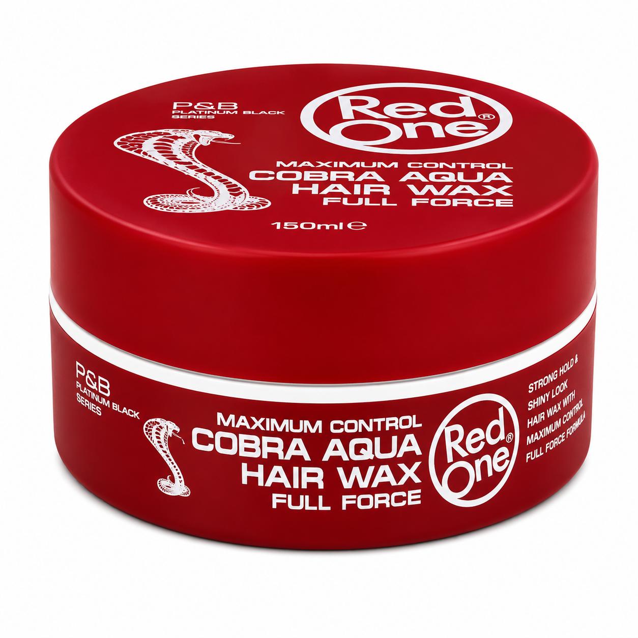 RedOne Hair Wax Mix Set 4x150ml – Cobra Aqua, Argan Matte, Keratin Matte & Red Hair Wax Styling Wachs Set für Männer, starker Halt, Glanz & Matt Finish, Barber Haarwachs Vorteilspack