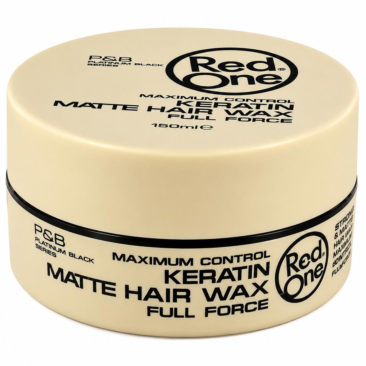 RedOne Hair Wax Mix Set 4x150ml – Cobra Aqua, Argan Matte, Keratin Matte & Red Hair Wax Styling Wachs Set für Männer, starker Halt, Glanz & Matt Finish, Barber Haarwachs Vorteilspack