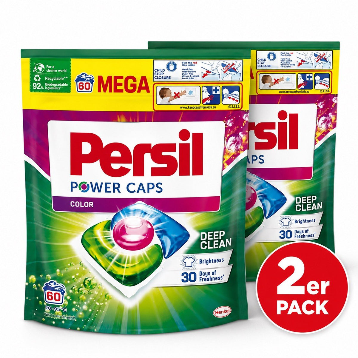 Persil Power Caps Color / Colour 2er Pack – Waschmittel Caps Sparset