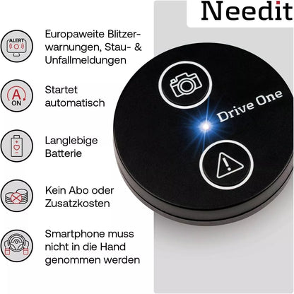 Needit Drive One – Original Warnsystem mit Echtzeit-Daten von Blitzer.de