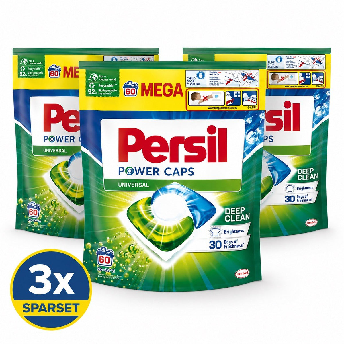 Persil Power Caps Universal 3er Sparset – Waschmittel Caps Vorratspack